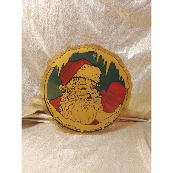 Vintage 1989 Prismatix Sun Catcher Plastic Santa Window Decor Christmas Holiday - Picture 3 of 4